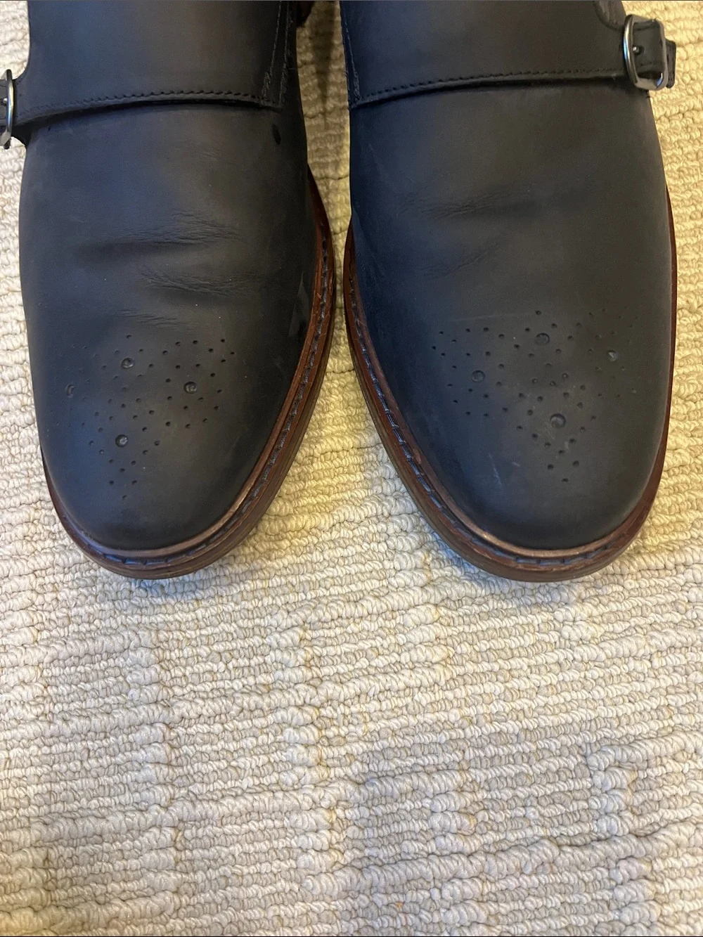 Men's Double Monk Strap Dress Shoes - midnight navy